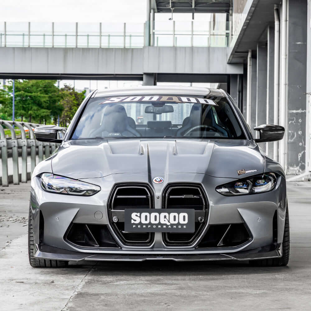 SOOQOO V2 Carbon Front Splitter voor BMW M3 / M3 Touring / M4 / M4 Cabrio G80, G81, G82, G83