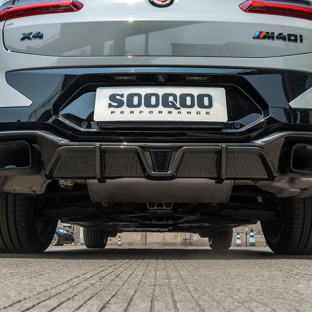 SOOQOO Carbon Diffuser voor BMW X4 G02 (LCI, met remlicht)