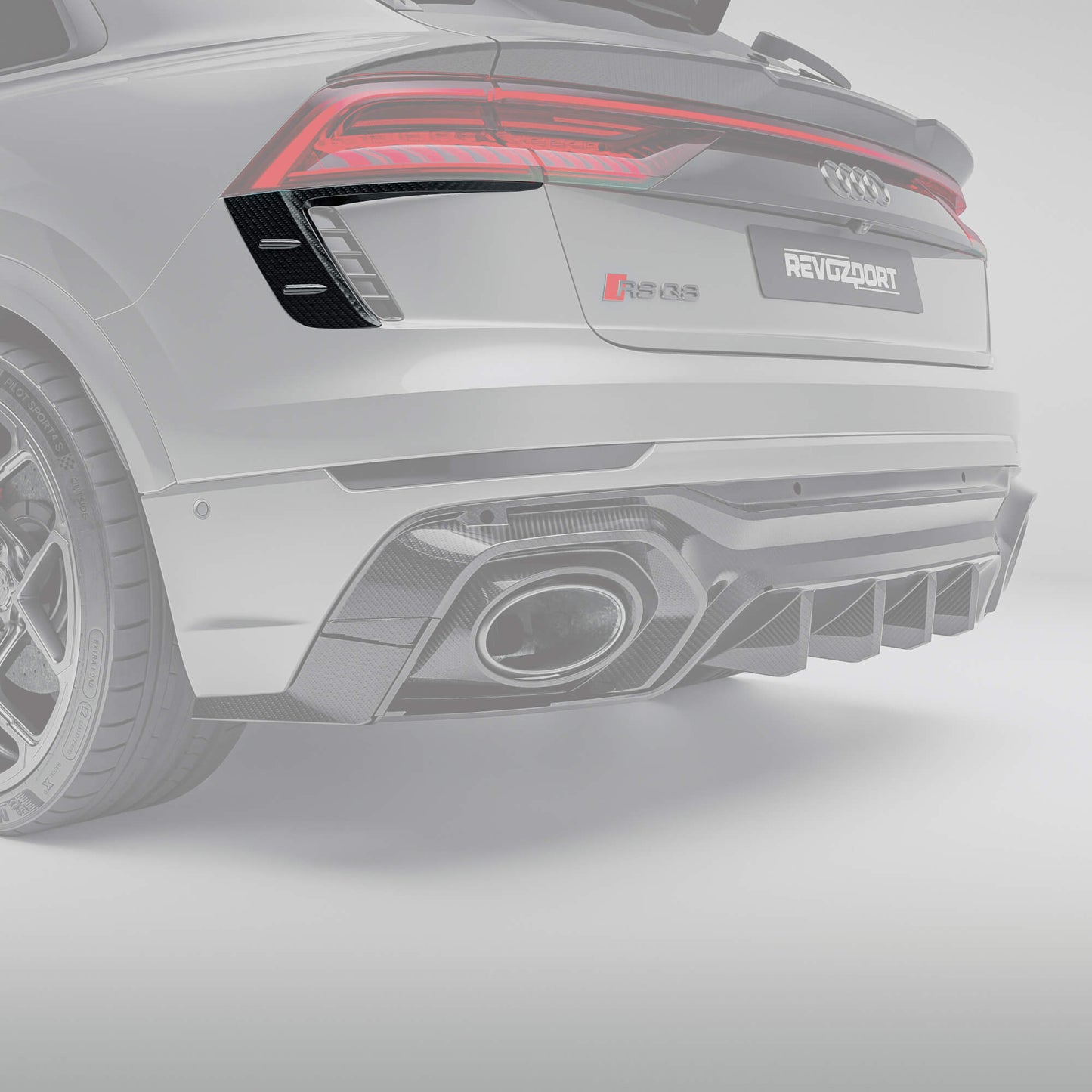 RevoZport Carbon Canards achterbumper voor Audi RSQ8