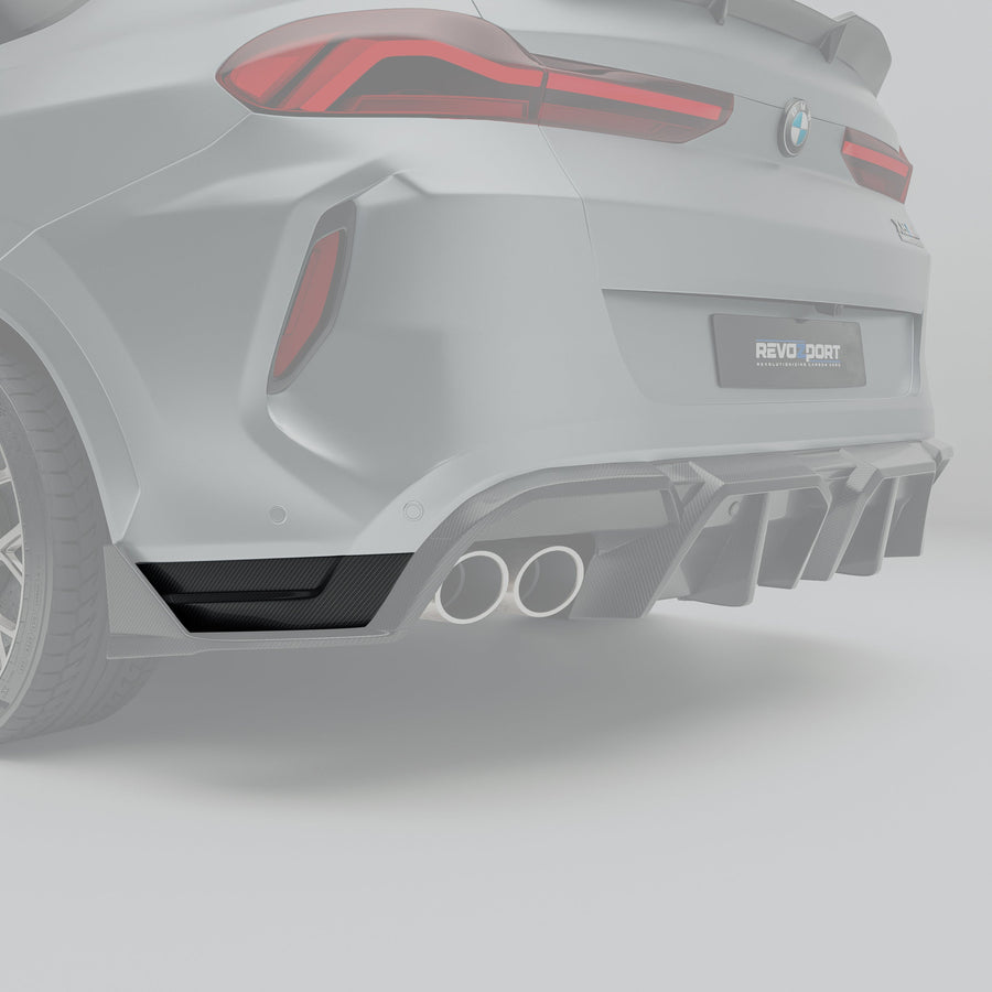 RevoZport Carbon Achterbumper Splitter voor BMW X6M F96