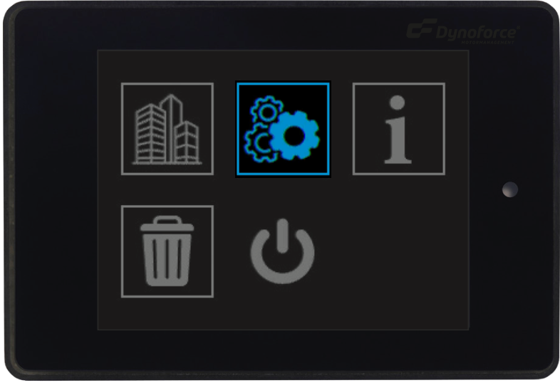 Menu-opties op het LCD-scherm van de Target Blu Eye 2