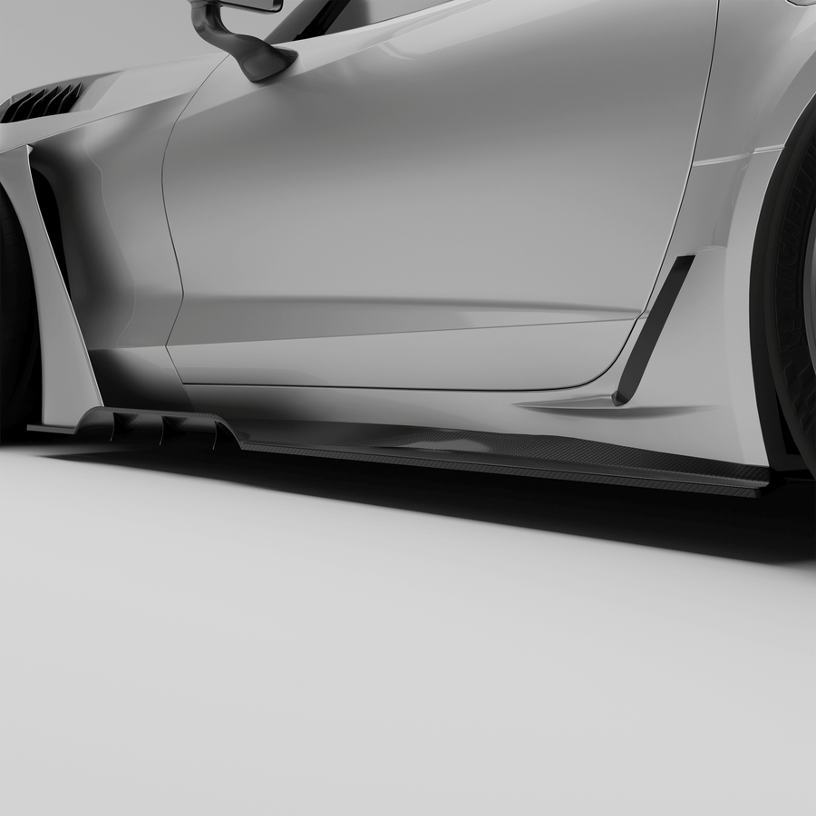 RevoZport Carbon Side Skirts voor Chevrolet Corvette C7