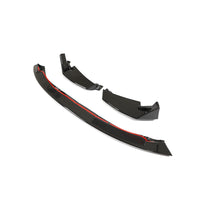 Dry Carbon Front Splitter 3-delig met rode hoekdelen voor BMW M3 / M4 / M3 Touring G80, G82, G81