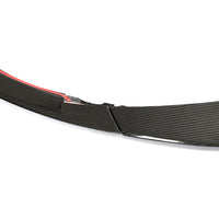 Dry Carbon Front Splitter 3-delig met rode hoekdelen voor BMW M3 / M4 / M3 Touring G80, G82, G81