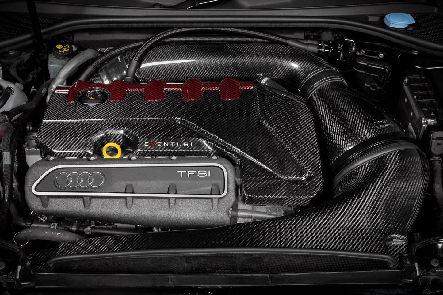 Eventuri Motorafdekplaat voor Audi RS3 / TTRS 8S Black and Red