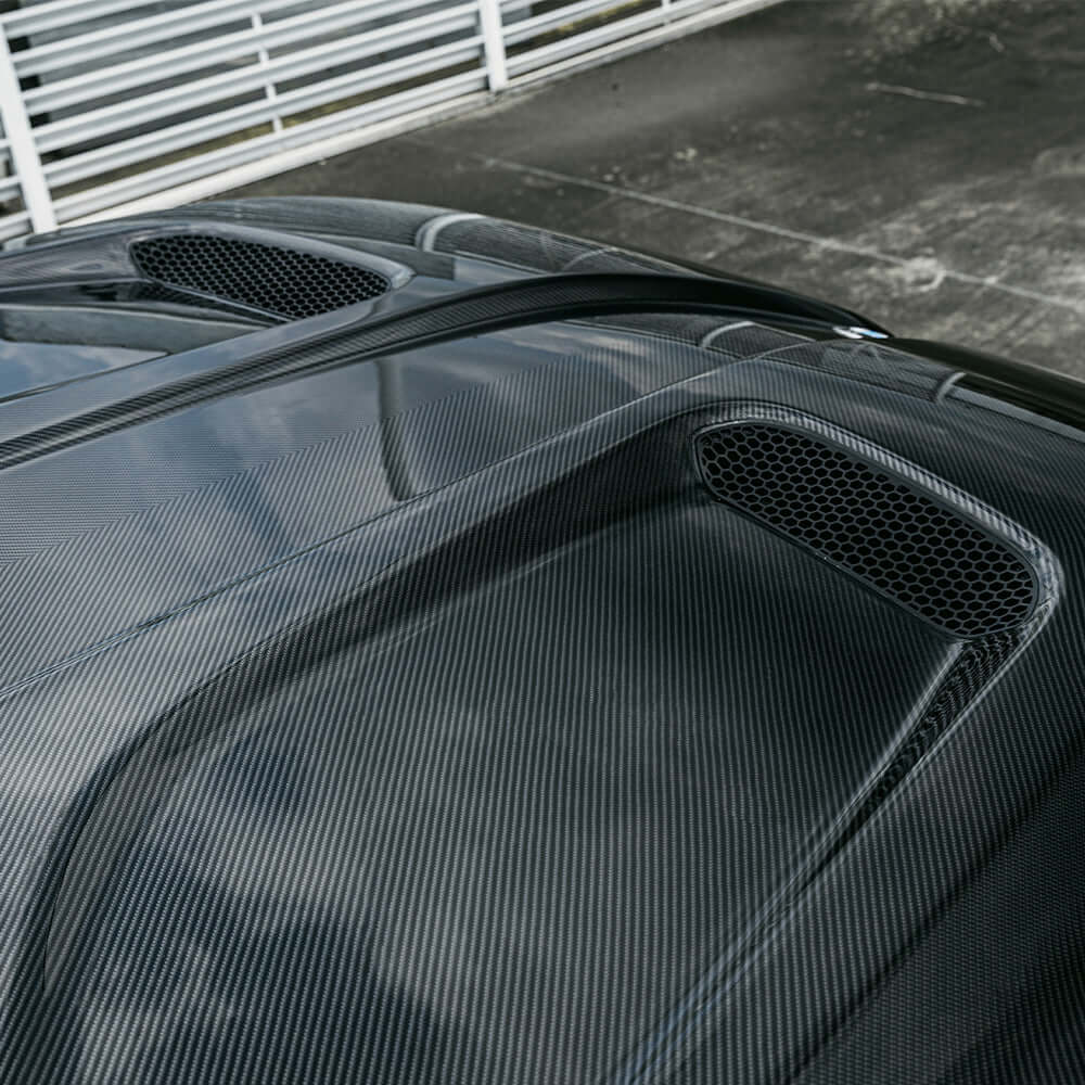 SOOQOO Carbon Motorkap voor BMW 5 Serie / 5 Serie Touring / M5 / M5 Touring G60, G61, G90, G99 (met ventilatie)