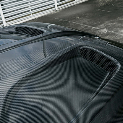 SOOQOO Carbon Motorkap voor BMW 5 Serie / 5 Serie Touring / M5 / M5 Touring G60, G61, G90, G99 (met ventilatie)