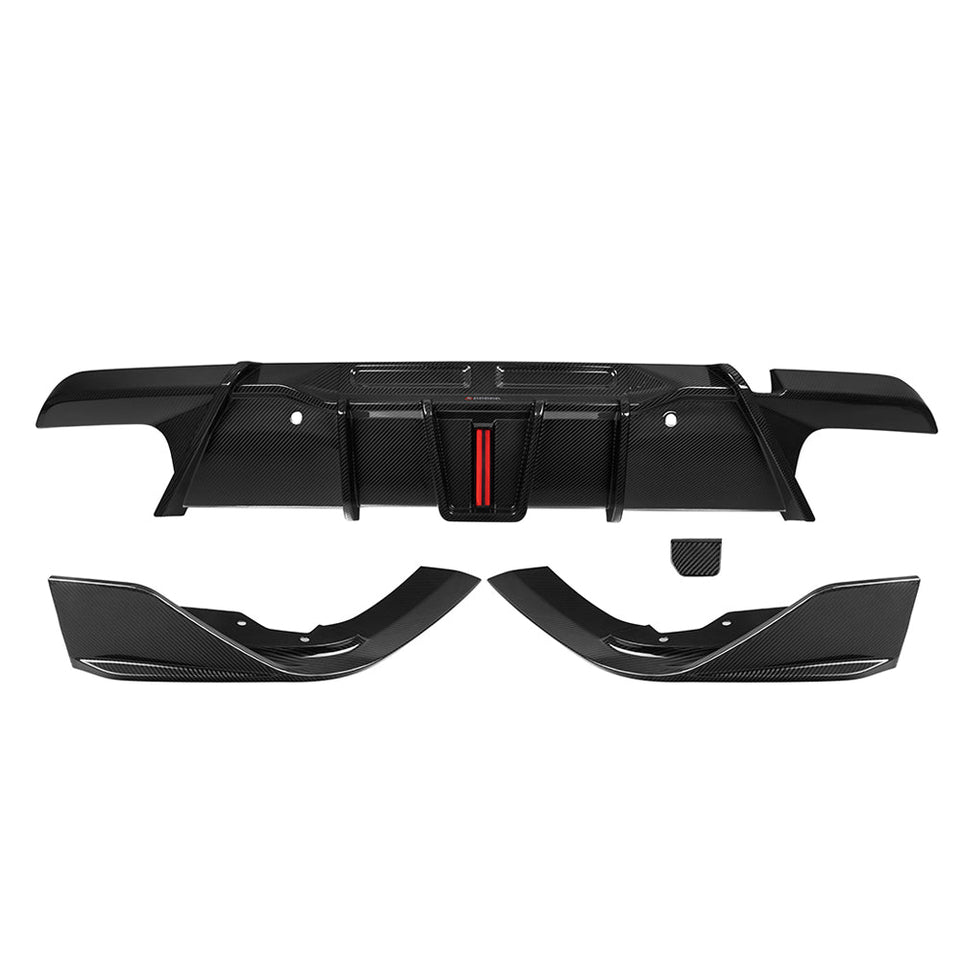 SOOQOO Carbon Diffuser voor BMW X6 M F96 (met remlicht)