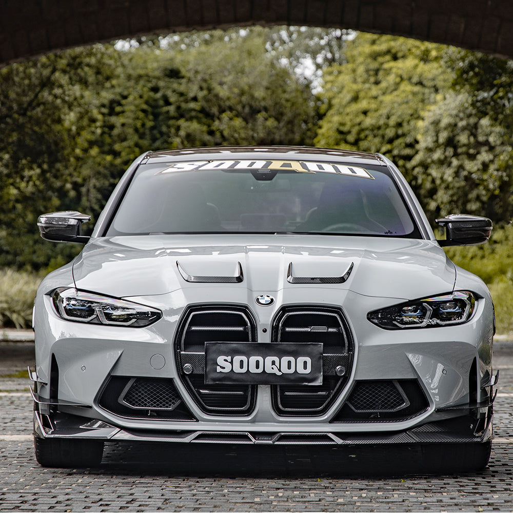 SOOQOO Carbon Trim voor BMW M3 / M3 Touring / M4 / M4 Cabrio G80, G81, G82, G83 (motorkap)