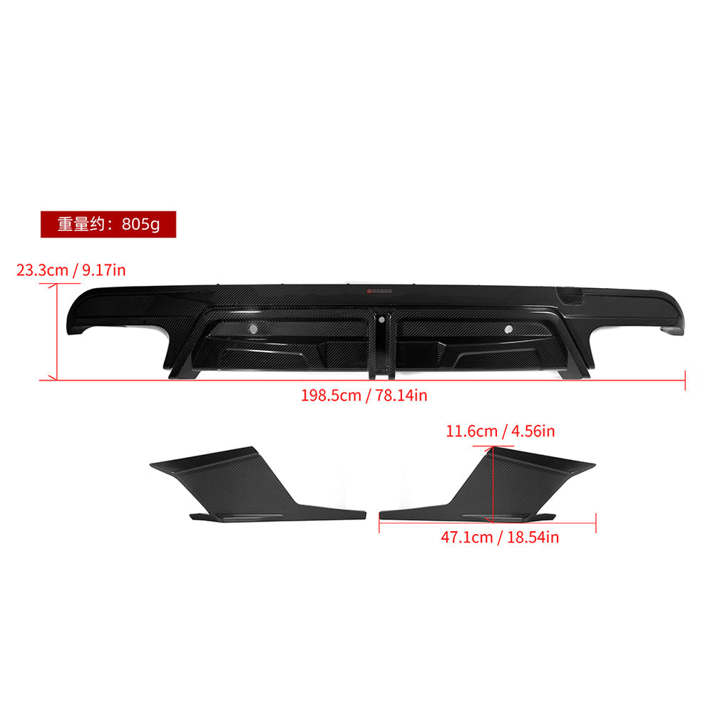 SOOQOO Carbon Diffuser voor BMW X5 M F95 (met remlicht)