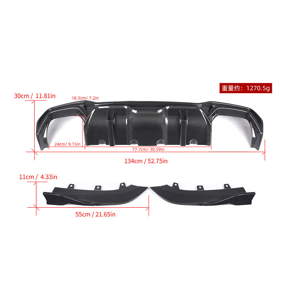 SOOQOO Carbon Diffuser voor BMW 4 Serie / 4 Serie Cabrio G22, G23