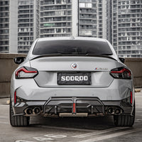 SOOQOO Carbon Diffuser voor BMW 2 Serie G42 (met remlicht)