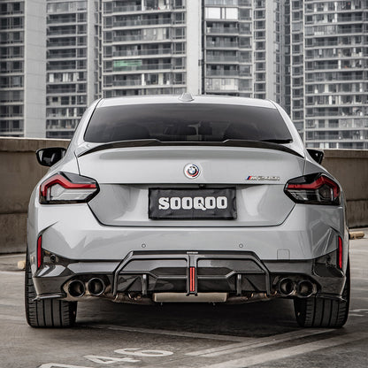 SOOQOO Carbon Diffuser voor BMW 2 Serie G42 (met remlicht)
