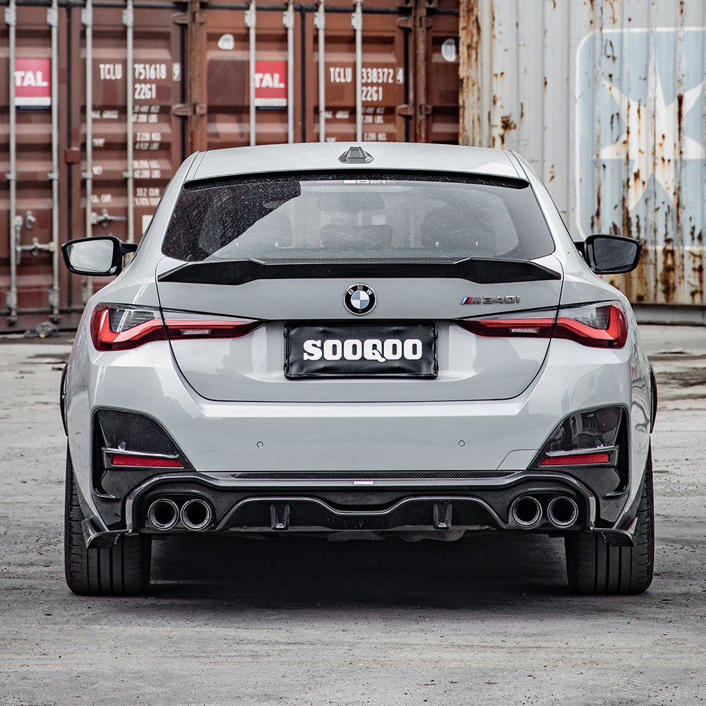 SOOQOO Carbon Diffuser voor BMW 4 Serie Gran Coupe G26 (dubbele uitlaat)