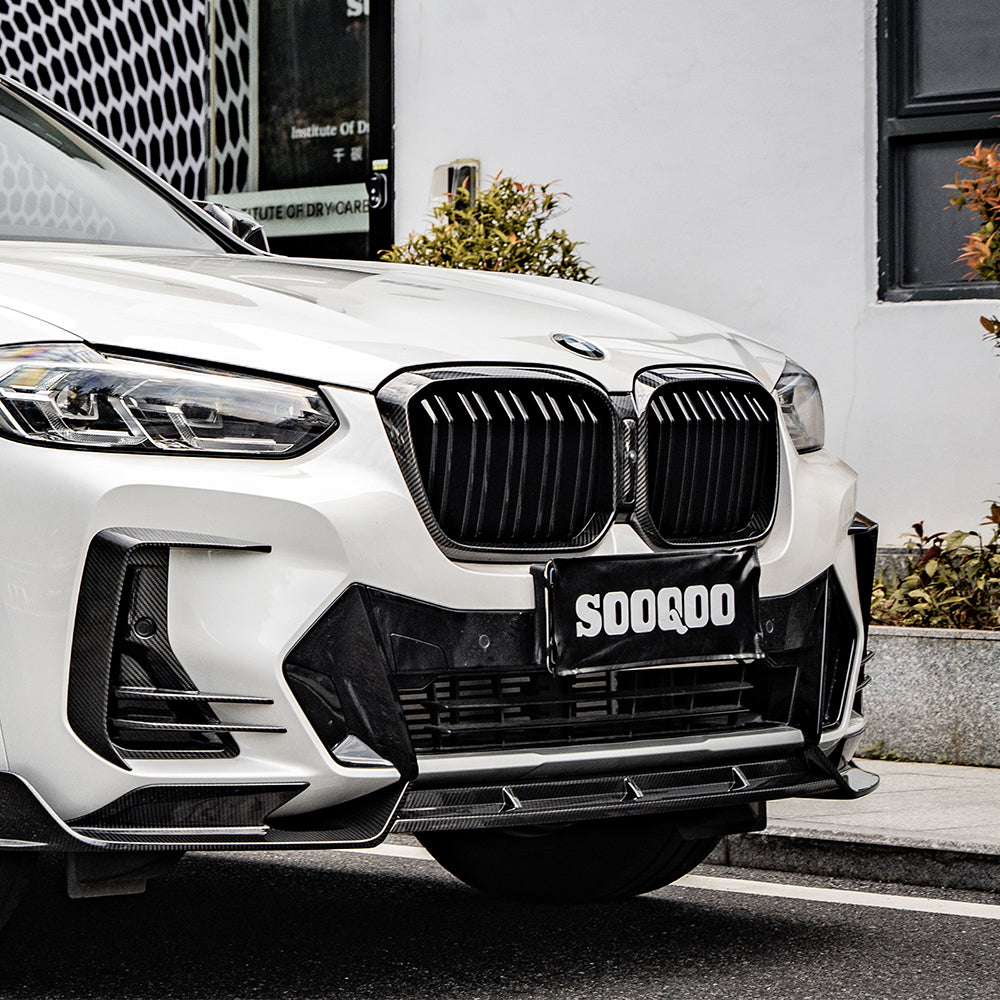 SOOQOO V1 Carbon Front Splitter voor BMW X3 / X4 G01, G02 (LCI)