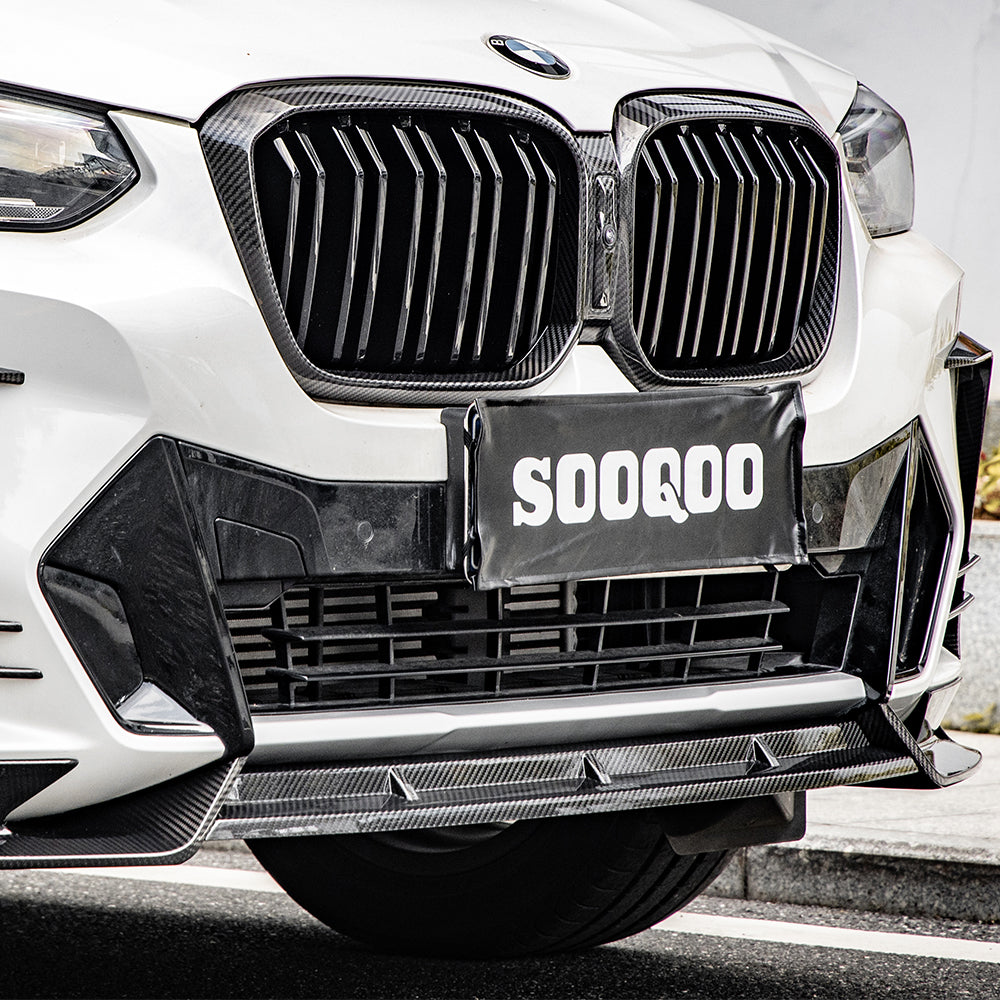 SOOQOO V1 Carbon Front Splitter voor BMW X3 / X4 G01, G02 (LCI)