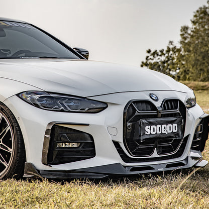 SOOQOO Carbon Front Splitter voor BMW 4 Serie / 4 Serie Cabrio G22, G23