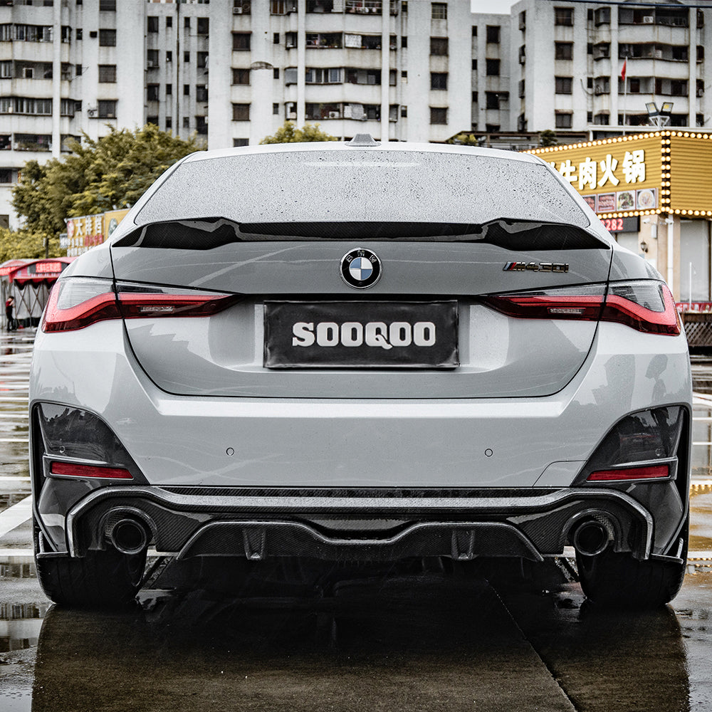 SOOQOO Carbon Diffuser voor BMW 4 Serie Gran Coupe G26 (enkele uitlaat)
