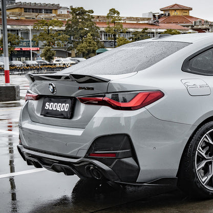 SOOQOO Carbon Diffuser voor BMW 4 Serie Gran Coupe G26 (enkele uitlaat)