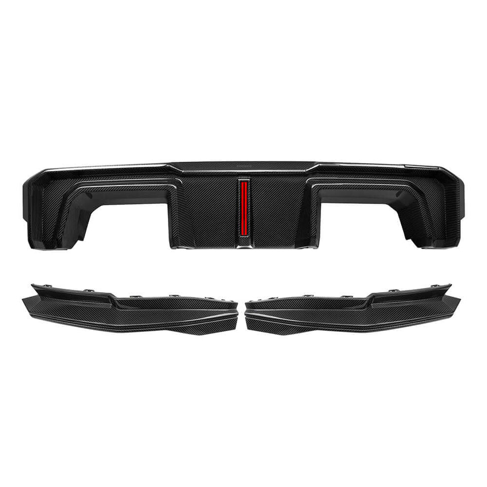 SOOQOO V2 Carbon Diffuser voor BMW M3 / M3 Touring G80, G81 (met remlicht)