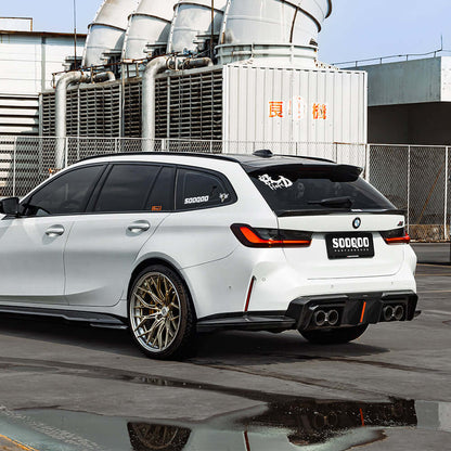 SOOQOO V2 Carbon Diffuser voor BMW M3 / M3 Touring G80, G81 (met remlicht)