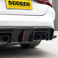 SOOQOO V2 Carbon Diffuser voor BMW M4 / M4 Cabrio G82, G83 (met remlicht)