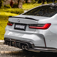 SOOQOO V1 Carbon Diffuser voor BMW M3 / M3 Touring G80, G81 (met remlicht)