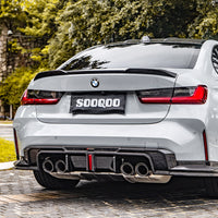 SOOQOO V1 Carbon Diffuser voor BMW M3 / M3 Touring G80, G81 (met remlicht)