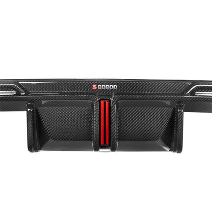 SOOQOO V1 Carbon Diffuser voor BMW M3 / M3 Touring G80, G81 (met remlicht)