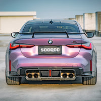 SOOQOO V1 Carbon Diffuser voor BMW M4 / M4 Cabrio G82, G83 (met remlicht)