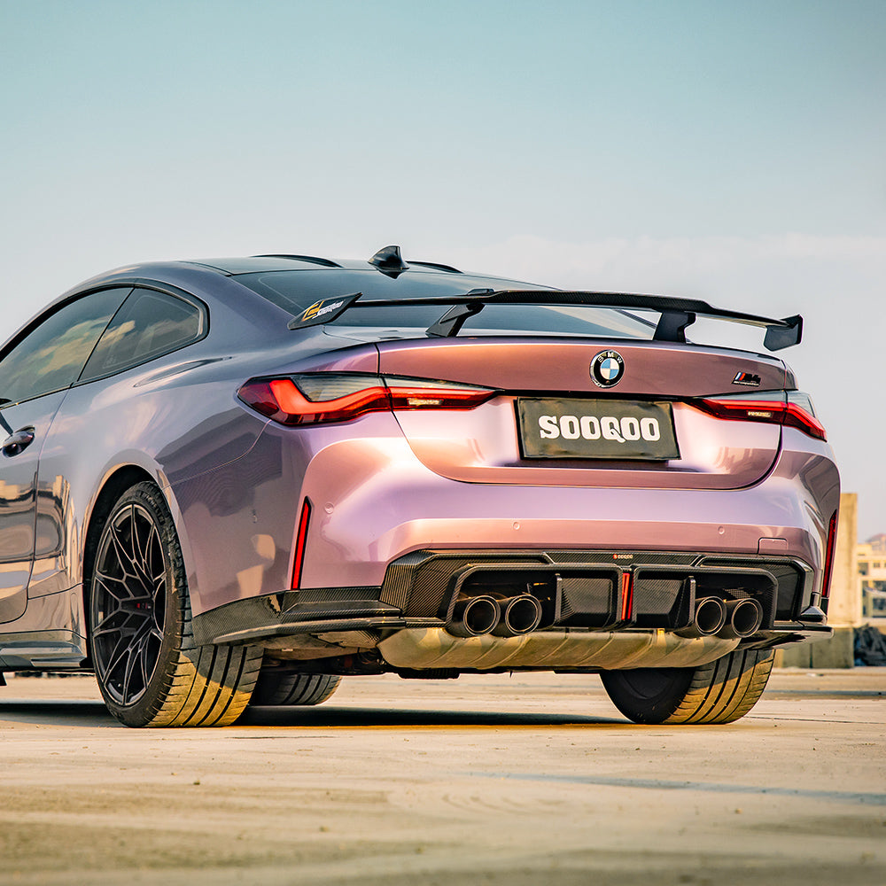 SOOQOO V1 Carbon Diffuser voor BMW M4 / M4 Cabrio G82, G83 (met remlicht)