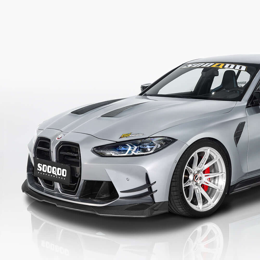 SOOQOO V2 Carbon Front Splitter voor BMW M3 / M3 Touring / M4 / M4 Cabrio G80, G81, G82, G83