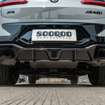 SOOQOO Carbon Diffuser voor BMW X4 G02 (LCI, met remlicht)