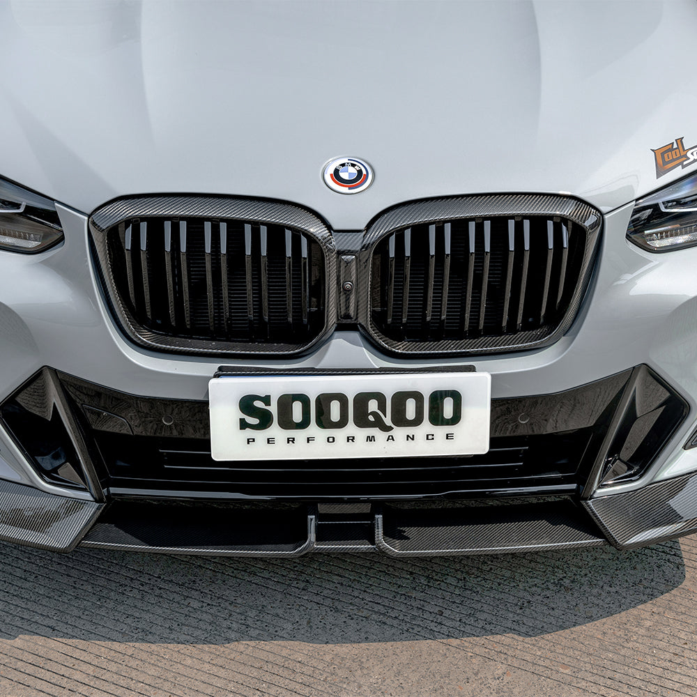 SOOQOO V2 Carbon Front Splitter voor BMW X3 / X4 G01, G02 (LCI)