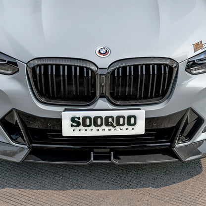 SOOQOO V2 Carbon Front Splitter voor BMW X3 / X4 G01, G02 (LCI)
