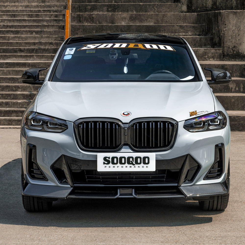 SOOQOO V2 Carbon Front Splitter voor BMW X3 / X4 G01, G02 (LCI)