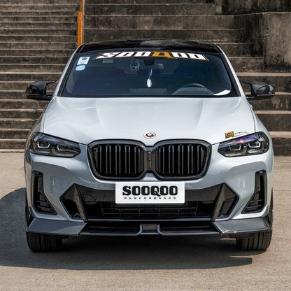 SOOQOO V2 Carbon Front Splitter voor BMW X3 / X4 G01, G02 (LCI)