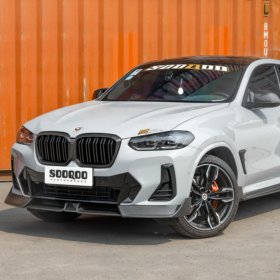 SOOQOO V2 Carbon Front Splitter voor BMW X3 / X4 G01, G02 (LCI)