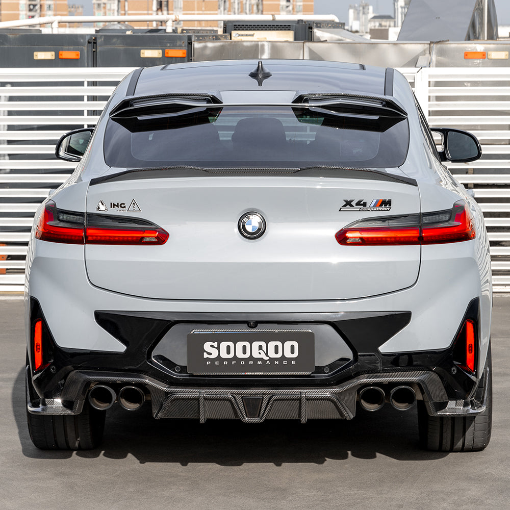 SOOQOO Carbon Diffuser voor BMW X4 M F98 (LCI, met remlicht)