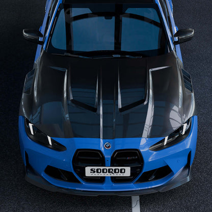 SOOQOO Carbon Motorkap voor BMW M3 / M3 Touring / M4 / M4 Cabrio G80, G81, G82, G83 (met ventilatie)