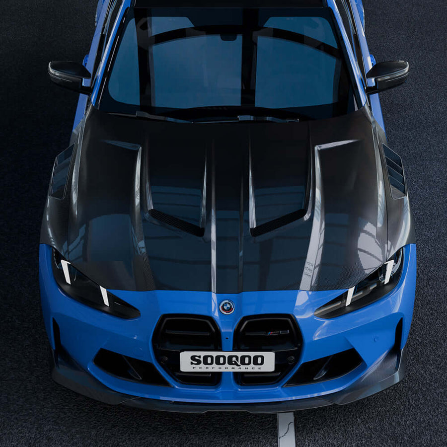SOOQOO Carbon Motorkap voor BMW M3 / M3 Touring / M4 / M4 Cabrio G80, G81, G82, G83 (met ventilatie)