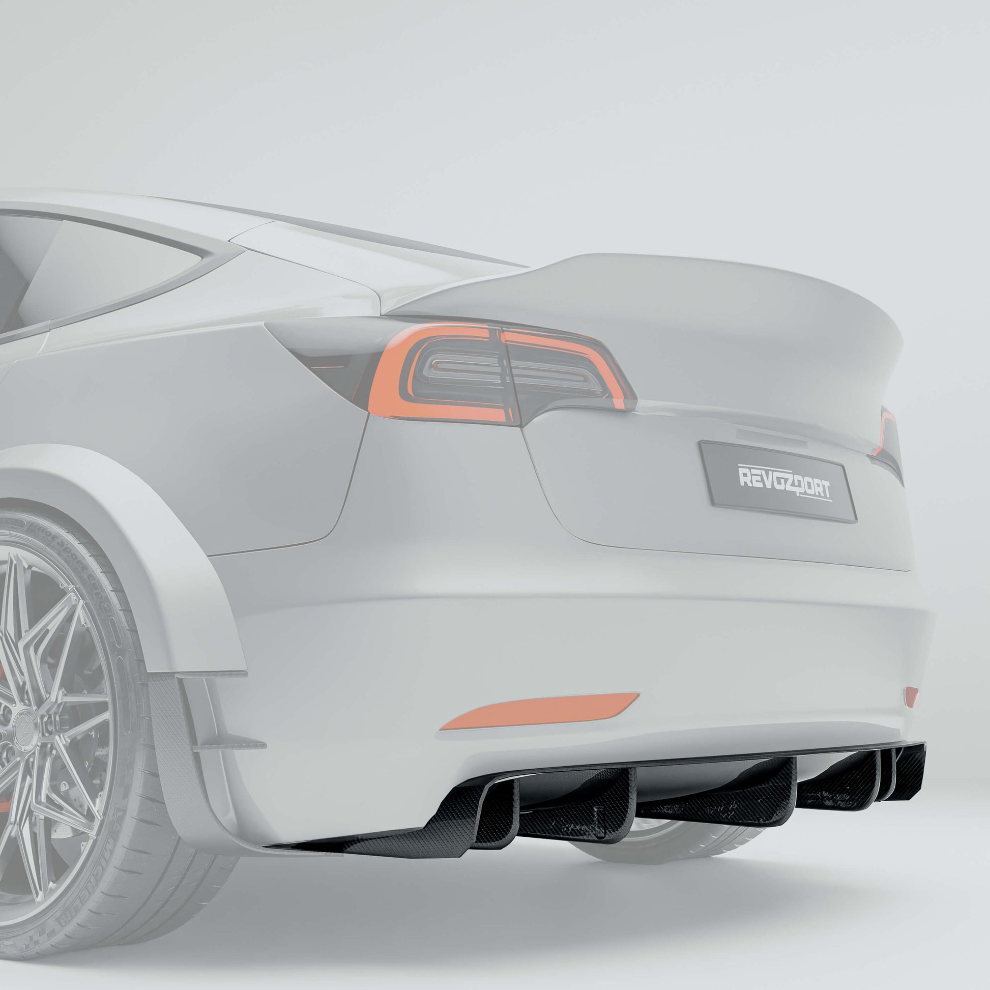 RevoZport Carbon Diffuser voor Tesla Model 3