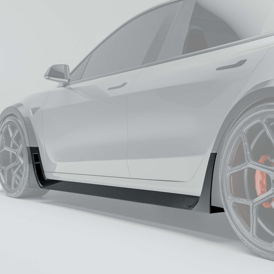 RevoZport Carbon Side Skirts voor Tesla Model 3