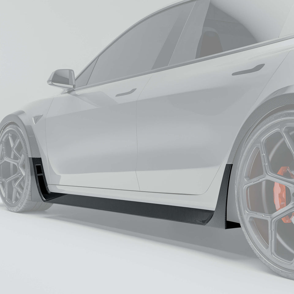 RevoZport Carbon Side Skirts voor Tesla Model 3
