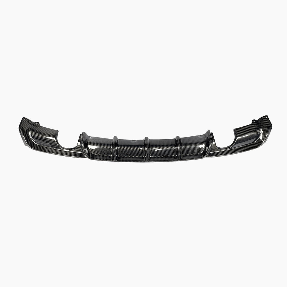 Carbon Diffuser breed model met vinnen voor BMW 3 Serie / M3 F30 M-Sport