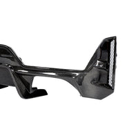 Carbon Diffuser met hoge vinnen en rode accentlijn voor BMW 3 Serie / M3 G20, G28 M-Sport LCI