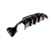 Carbon Diffuser met hoge vinnen en rode accentlijn voor BMW 3 Serie / M3 G20, G28 M-Sport LCI
