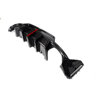 Carbon Diffuser met hoge vinnen en rode accentlijn voor BMW 3 Serie / M3 G20, G28 M-Sport LCI