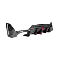 Carbon Diffuser met hoge vinnen en rode accentlijn voor BMW 3 Serie / M3 G20, G28 M-Sport LCI