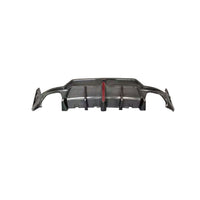 Carbon Diffuser met hoge vinnen en rode accentlijn voor BMW 3 Serie / M3 G20, G28 M-Sport LCI